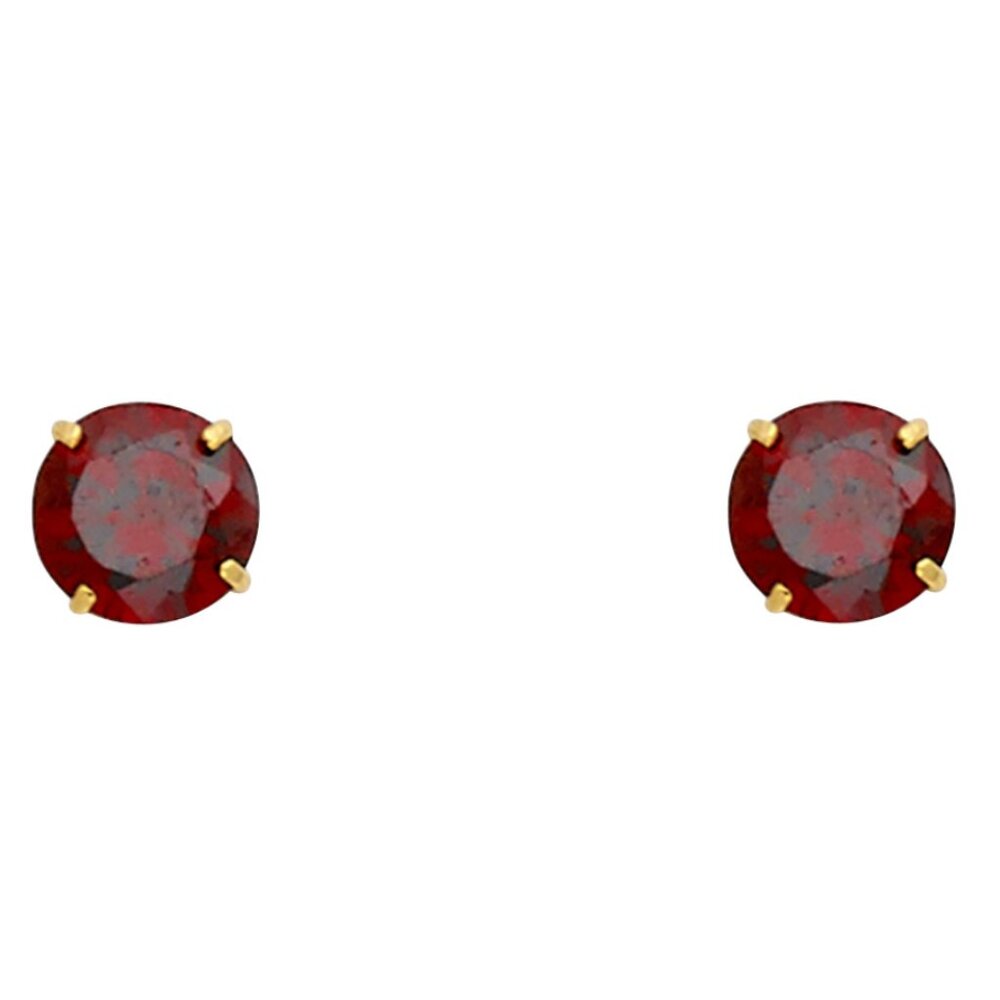 14KT Gold Round 5mm Stud Back Screw Earrings (JAN)